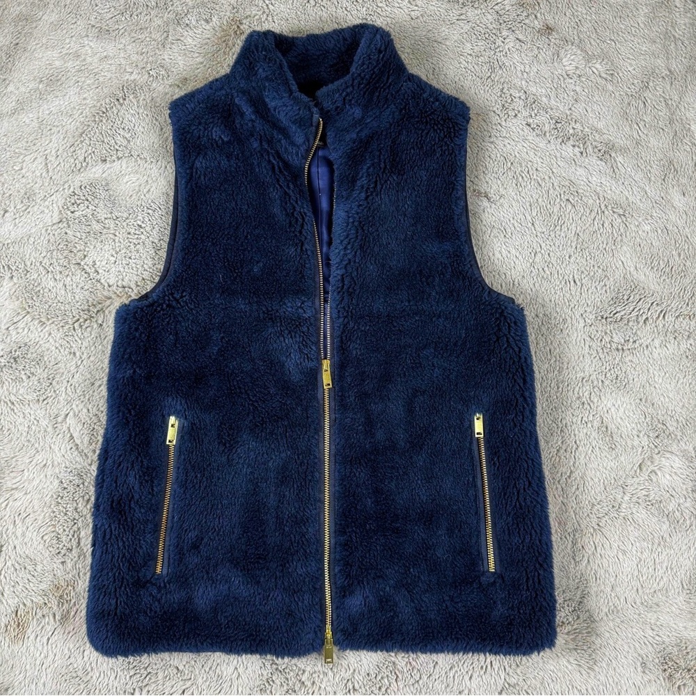 J. Crew Navy Blue Fleece Vest Size XS